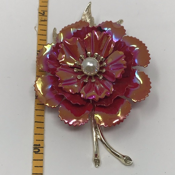 Vintage large flower brooches - Picture 6 of 13